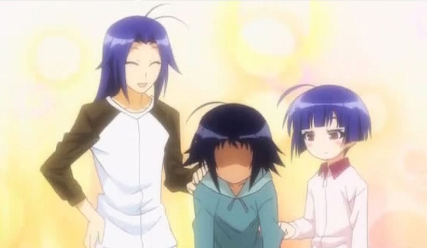 Maguro Kurokami and his youngest sister, Medaka, try to comfort Kujira, their misanthropic middle sister.
